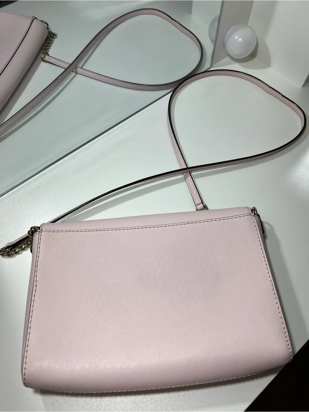 Kate Spade Charlotte Street Alek Flap Crossbody Blush Pink Leather